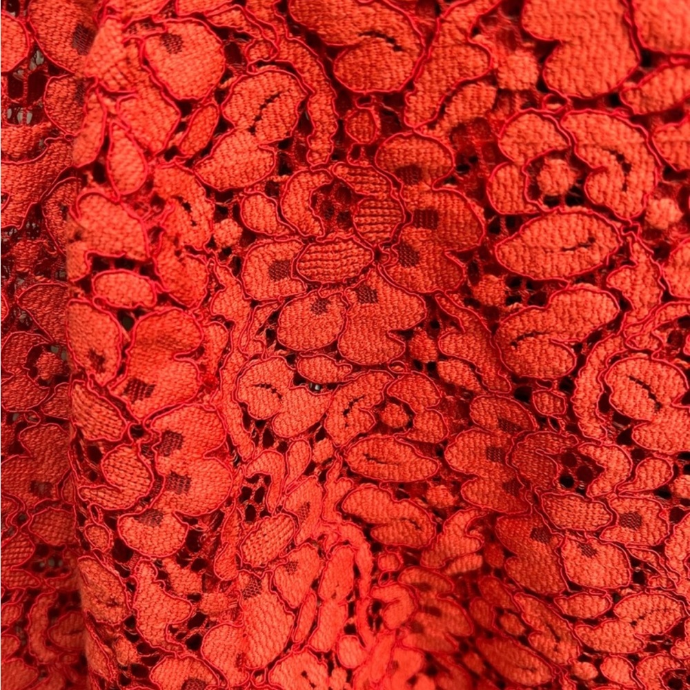 NWT ZARA RUST COLOR LACE BLOUSE SMALL - Picture 3 of 9